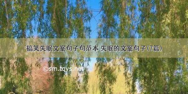 搞笑失眠文案句子句范本 失眠的文案句子(7篇)