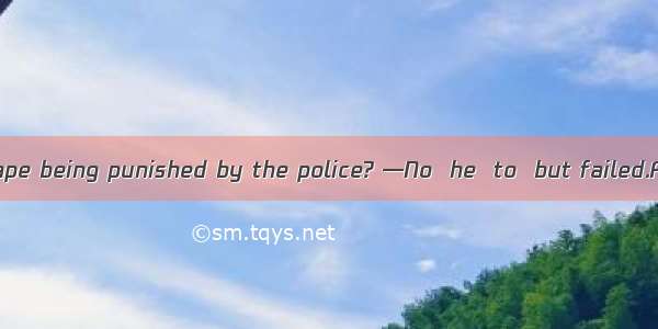 ．—Did he  to escape being punished by the police? —No  he  to  but failed.A. try; managedB