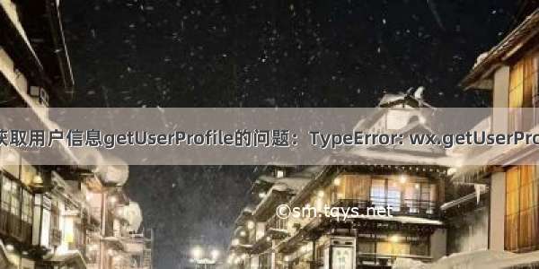 关于微信小程序使用获取用户信息getUserProfile的问题：TypeError: wx.getUserProfile is not a function