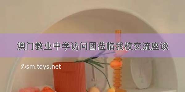 澳门教业中学访问团莅临我校交流座谈