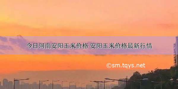 今日河南安阳玉米价格 安阳玉米价格最新行情