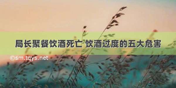 局长聚餐饮酒死亡 饮酒过度的五大危害