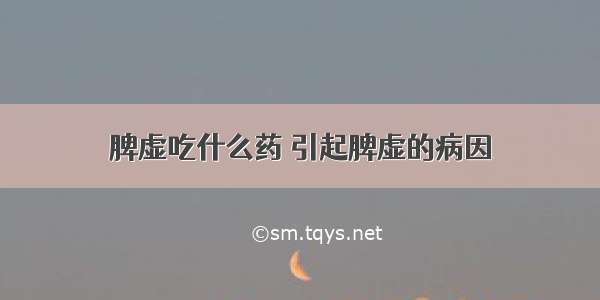 脾虚吃什么药 引起脾虚的病因