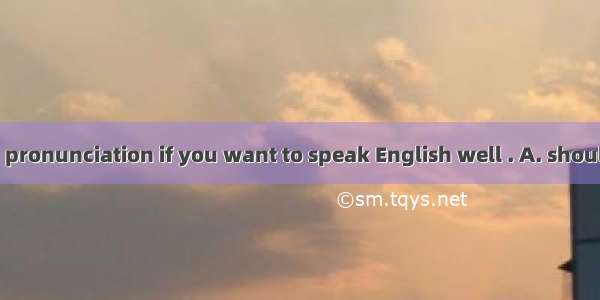 Much attention  pronunciation if you want to speak English well . A. should pay toB. must