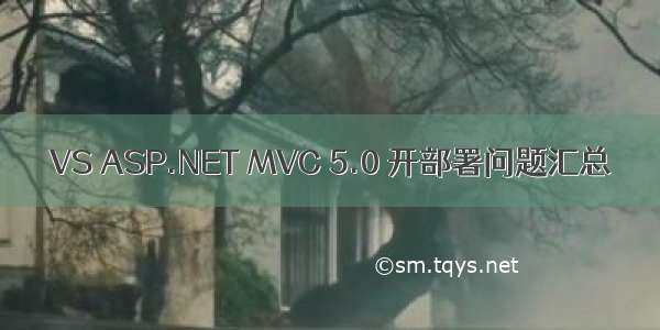 VS ASP.NET MVC 5.0 开部署问题汇总