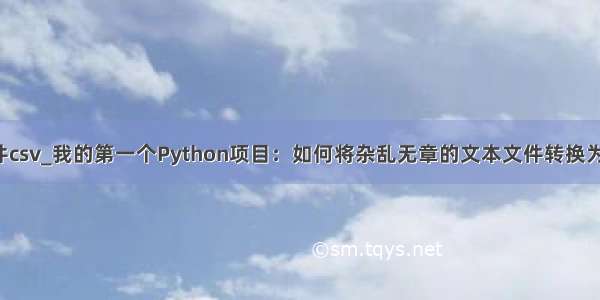 python文本文件csv_我的第一个Python项目：如何将杂乱无章的文本文件转换为纯净的CSV文件