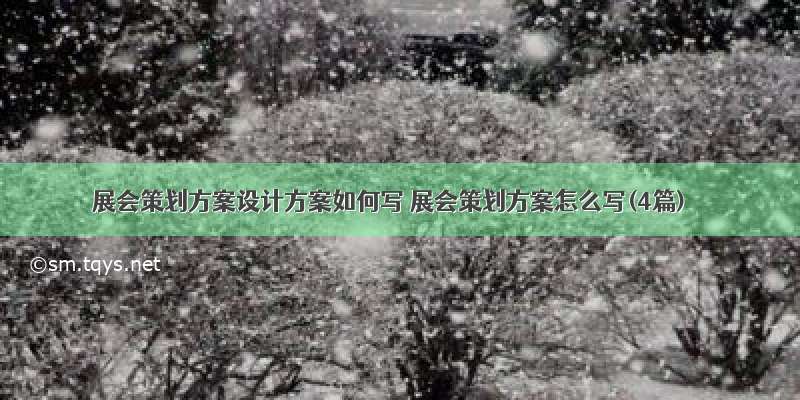 展会策划方案设计方案如何写 展会策划方案怎么写(4篇)