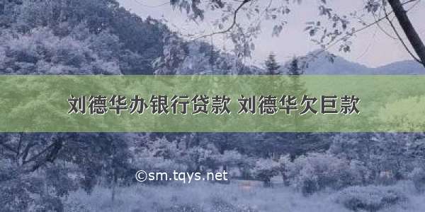 刘德华办银行贷款 刘德华欠巨款