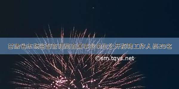 甘肃省市场监督管理局直属事业单位公开招聘工作人员20名