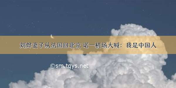 刘烨妻子从法国回北京 诺一机场大喊：我是中国人