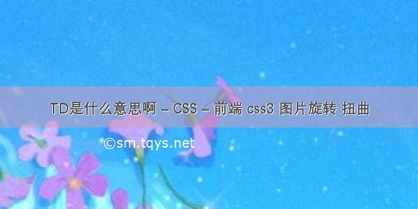 TD是什么意思啊 – CSS – 前端 css3 图片旋转 扭曲