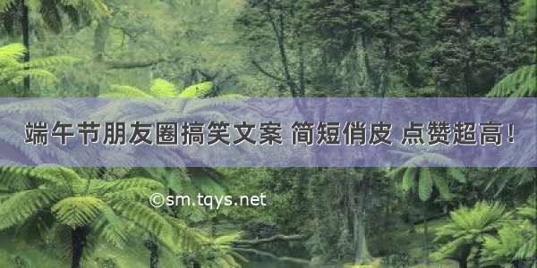 端午节朋友圈搞笑文案 简短俏皮 点赞超高！