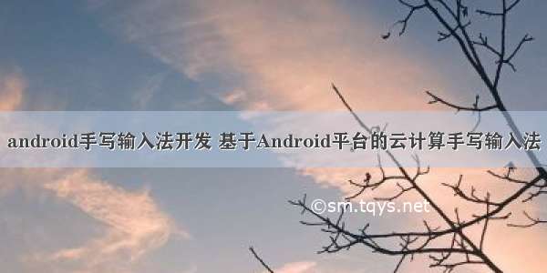 android手写输入法开发 基于Android平台的云计算手写输入法