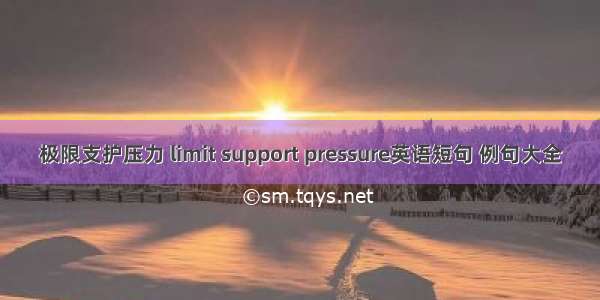 极限支护压力 limit support pressure英语短句 例句大全