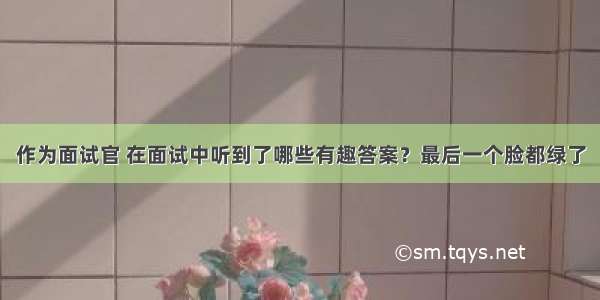 作为面试官 在面试中听到了哪些有趣答案？最后一个脸都绿了