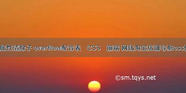 overflow属性清除子 overflow配音表 – CSS – 前端 网钛淘宝店铺导航css代码生成