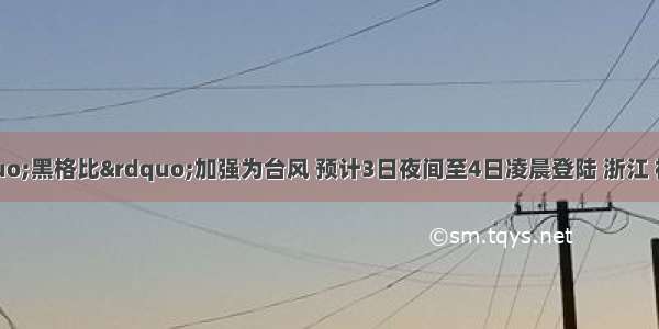 再次提级！&ldquo;黑格比&rdquo;加强为台风 预计3日夜间至4日凌晨登陆 浙江 福建提升防台风应