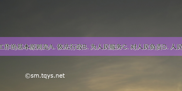 我国政府工作的基本原则是A. 依法行政B. 为人民服务C. 对人民负责D. 人民民主专政