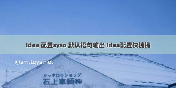 Idea 配置syso 默认语句输出 Idea配置快捷键