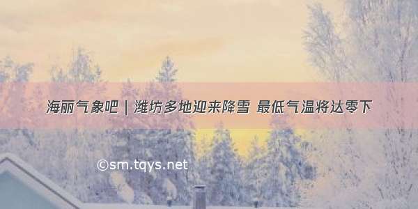 海丽气象吧｜潍坊多地迎来降雪 最低气温将达零下