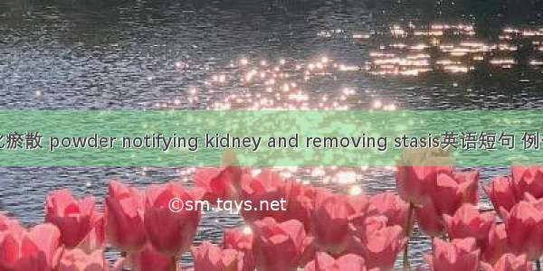 益肾化瘀散 powder notifying kidney and removing stasis英语短句 例句大全