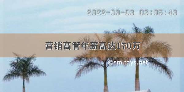 营销高管年薪高达170万