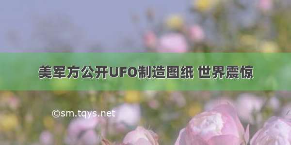 美军方公开UFO制造图纸 世界震惊