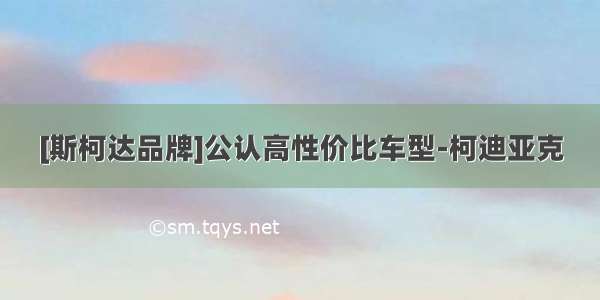 [斯柯达品牌]公认高性价比车型-柯迪亚克