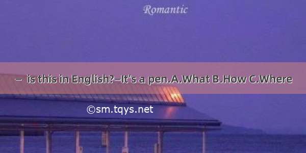 —  is this in English?—It’s a pen.A.What B.How C.Where