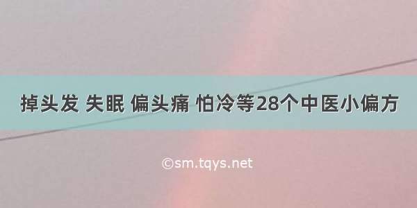 掉头发 失眠 偏头痛 怕冷等28个中医小偏方