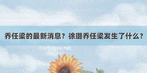 乔任梁的最新消息？徐璐乔任梁发生了什么？