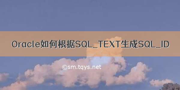 Oracle如何根据SQL_TEXT生成SQL_ID