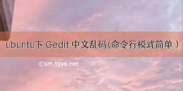 ubuntu下 Gedit 中文乱码(命令行模式简单）