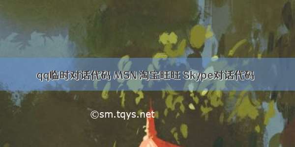 qq临时对话代码 MSN 淘宝旺旺 Skype对话代码