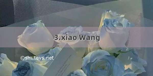 3.xiao Wang