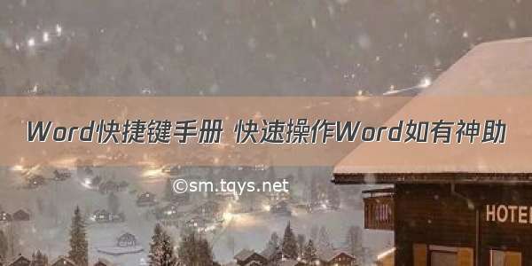 Word快捷键手册 快速操作Word如有神助