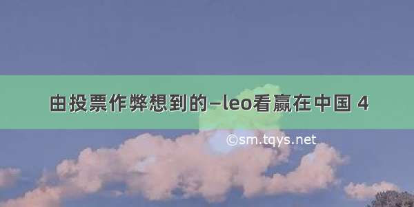 由投票作弊想到的—leo看赢在中国 4