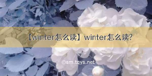 【winter怎么读】winter怎么读?