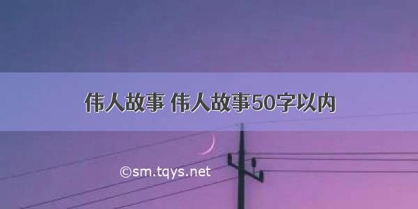 伟人故事 伟人故事50字以内