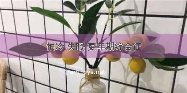 怕冷 失眠 更年期综合征