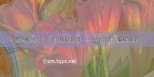 黑马程序员：Java基础总结----Java语言编程规范