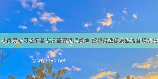 王国生：认真贯彻习近平总书记重要讲话精神 把稳就业保就业的各项措施落细落实