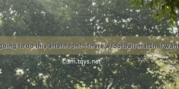 —What are you going to do this afternoon?—There a football match. I want to watch it.A. is