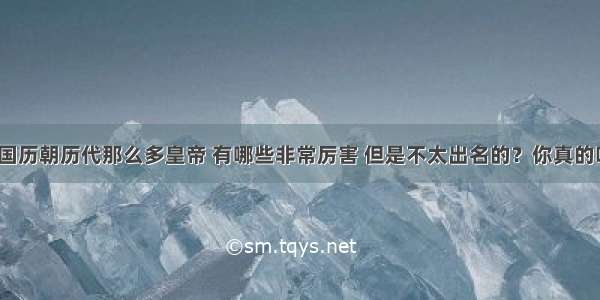 中国历朝历代那么多皇帝 有哪些非常厉害 但是不太出名的？你真的吗？