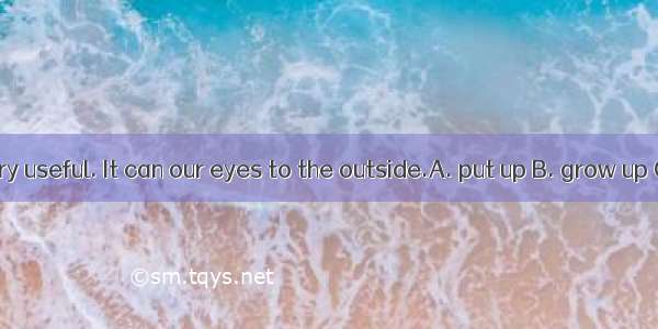 Internet is very useful. It can our eyes to the outside.A. put up B. grow up C. turn up D.