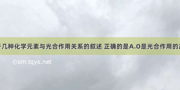 单选题下列于几种化学元素与光合作用关系的叙述 正确的是A.O是光合作用的产物 缺氧时会