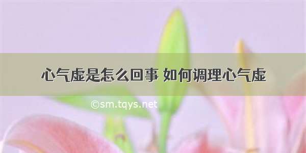 心气虚是怎么回事 如何调理心气虚