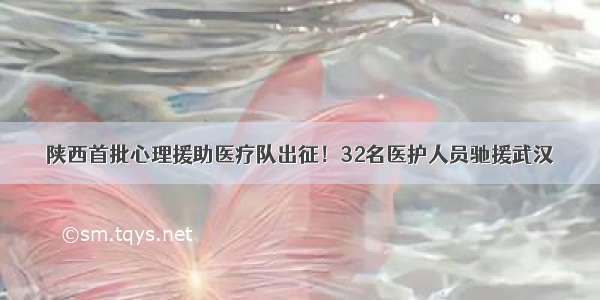 陕西首批心理援助医疗队出征！32名医护人员驰援武汉