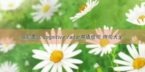 感知雷达 cognitive radar英语短句 例句大全