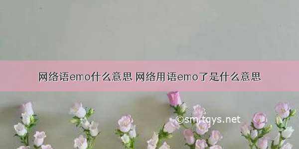 网络语emo什么意思 网络用语emo了是什么意思